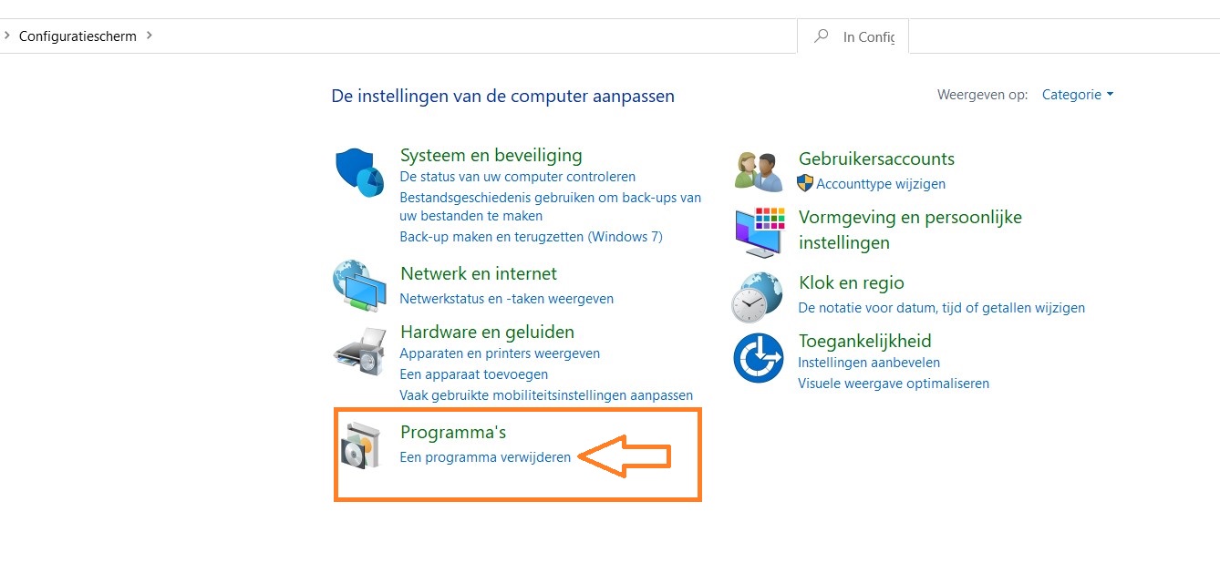 Programma verwijderen in Windows 10 Handleidingen