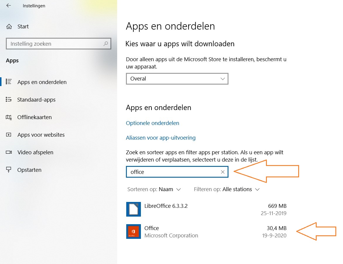 Programma verwijderen in Windows 10 Handleidingen